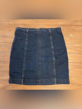 Free People Indigo Panel-Seam Denim Mini Skirt #12